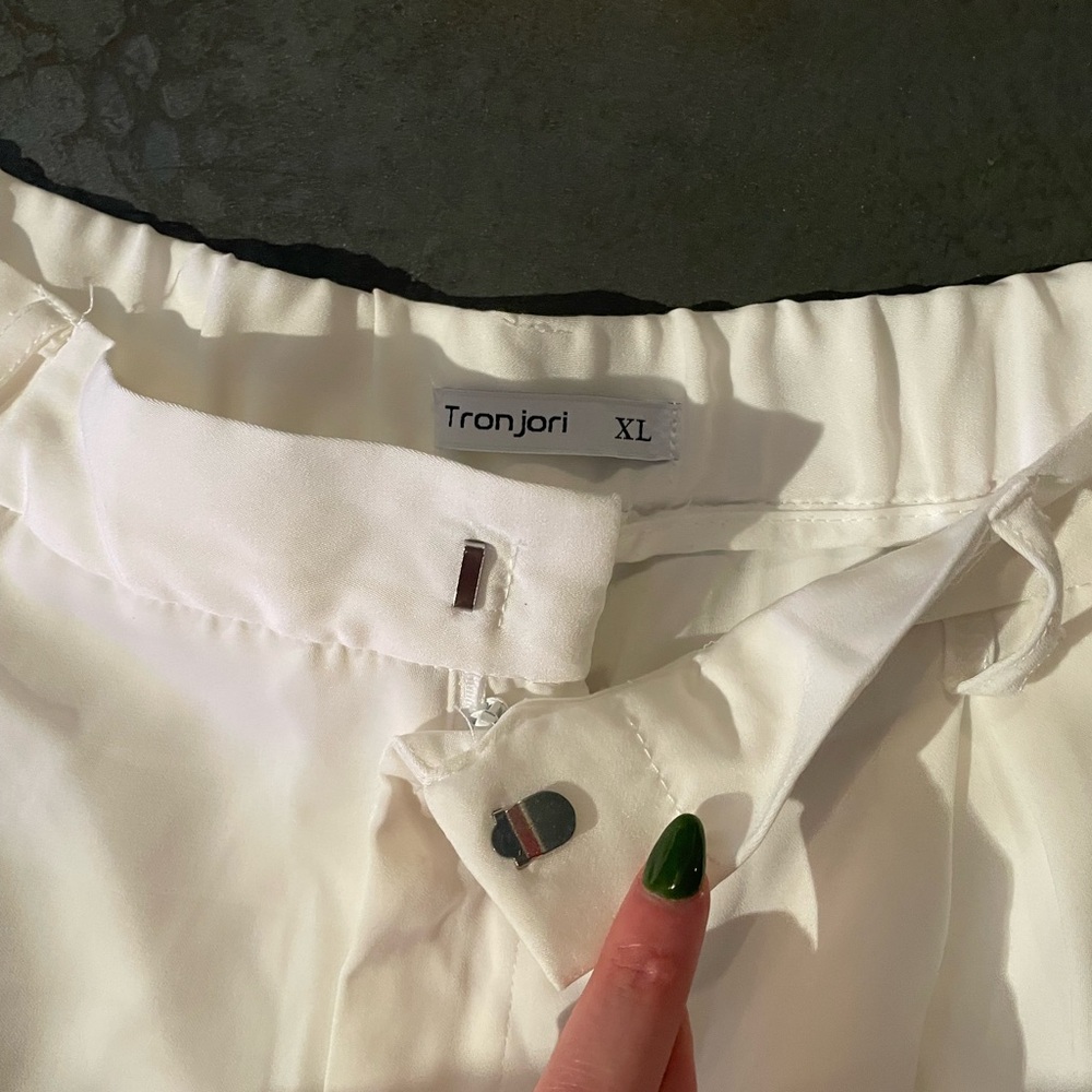 Tronjori Wide Leg white Pants - Picture 3 of 4